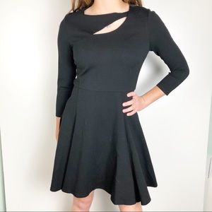Halston Heritage black fit and flare dress